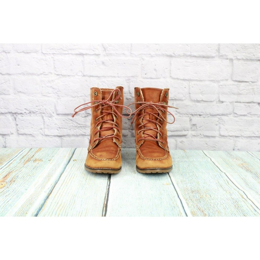 Sebago  Brown Leather Lace Up Shearling Lined Trail Boots Size 10 M - Picture 4 of 9